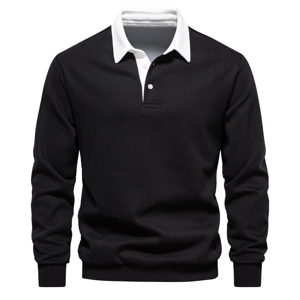 Drune | Elegantes Herren Langarm Polo Shirt Mit Klassischem Kragen