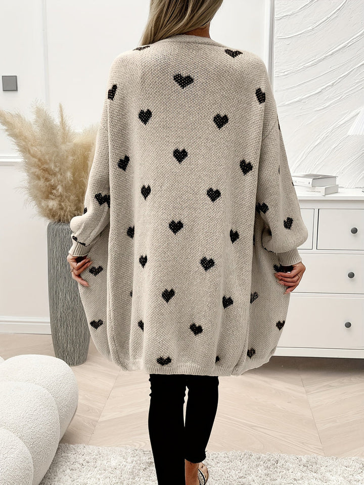Drune | Herzmuster Wolle Strickcardigan für Damen - Perfekt für den Alltag