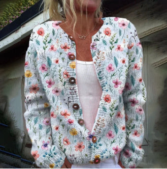Drune | 3D Digital Gedruckte Strickjacke für Damen