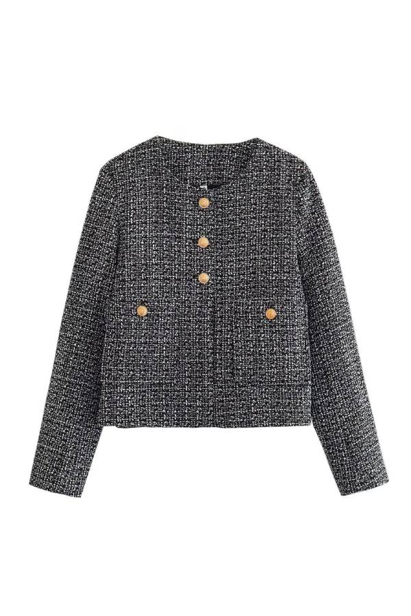 Drune | Hals Slim Fit Colorblock Damen Knopfjacke