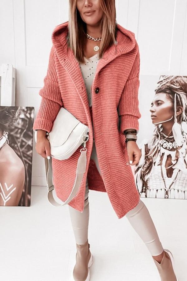 Drune | Strickjacke mit Kapuze Lockerer Schnitt Weich und Warm