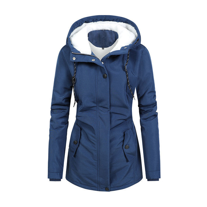 Drune | Mit Fleece gefütterte Damenjacke mit Kapuze und Kordelzug