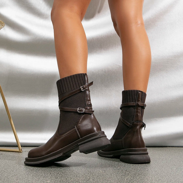Drune | Leder Stiefeletten mit Absatz für Damen - Ideal für den Alltag