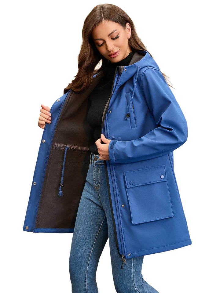 Drune | Wasserdichte Softshell-Damenjacke mit Kapuze