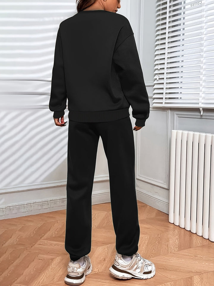 Drune | Jogging Set - Oversized Sweatshirt & Hochtaillierte Jogger - Weich & Bequem