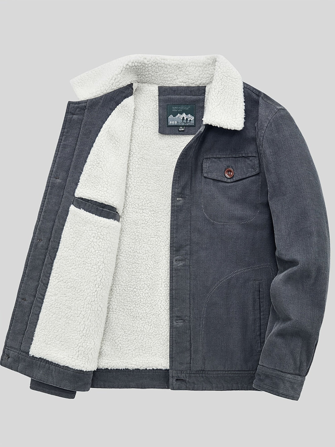 Drune | Fleece-Knopf Outdoorjacke Leicht Mit Brusttasche Für Herren - Perfekt für Outdoor-Aktivitäten