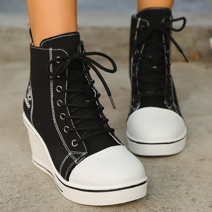 Drune | Einfache Canvas Stiefeletten Mit Liebesmotiv