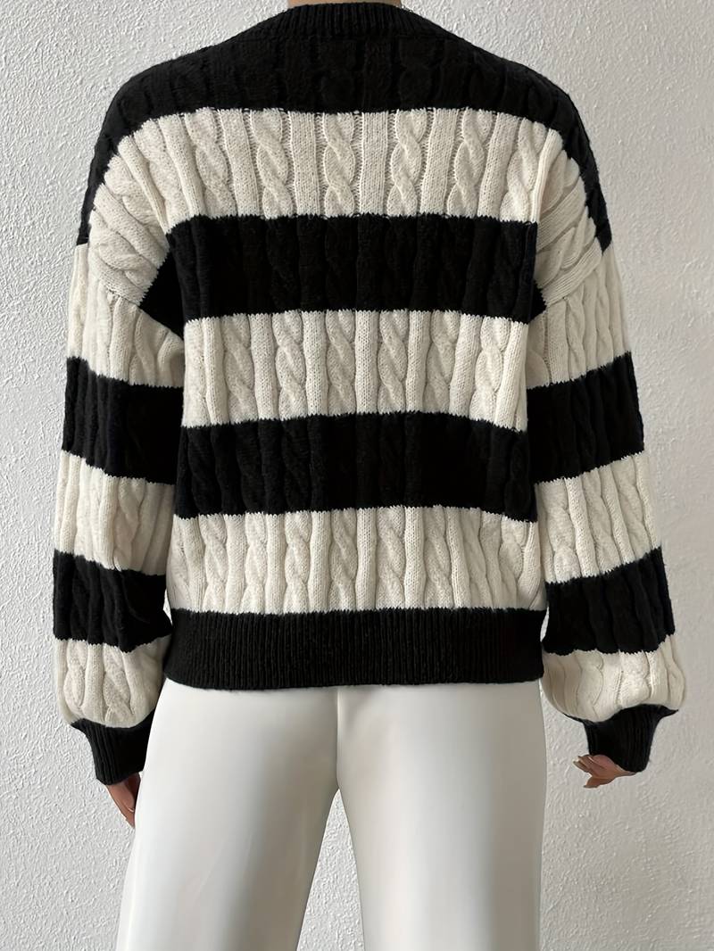 Drune | Gestreifter Pullover mit V-Ausschnitt Herbst/Winter
