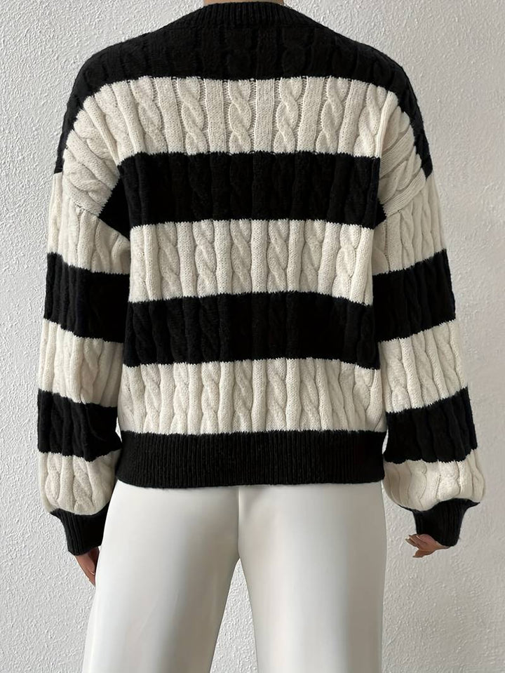 Drune | Gestreifter Pullover mit V-Ausschnitt Herbst/Winter