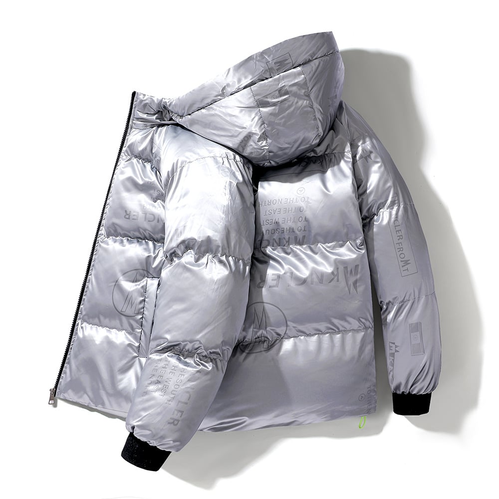 Drune | Gesteppt Herrenjacke mit Kapuze und Vinyleffekt