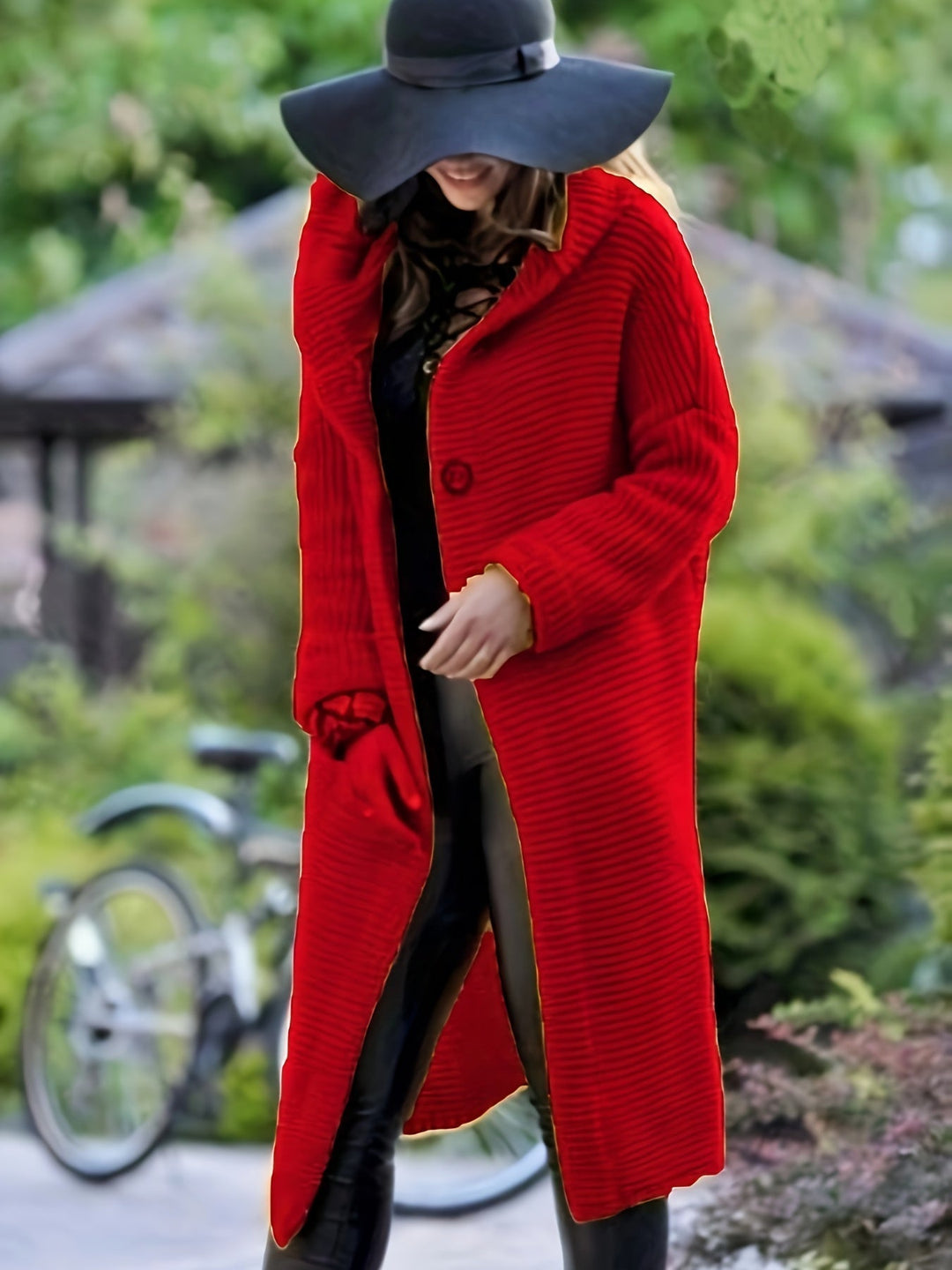 Drune | Damen Freizeit Strickjacke Mit Kapuze Und Langen Ärmeln