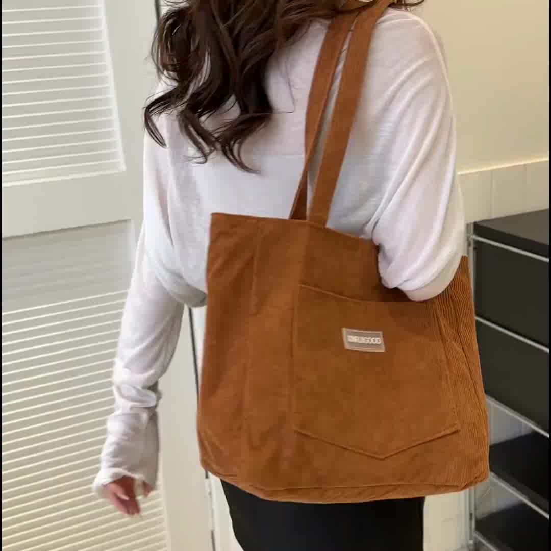 Drune | Elegante Damen-Tasche Aus Hochwertigem Cordstoff Vegan Leather