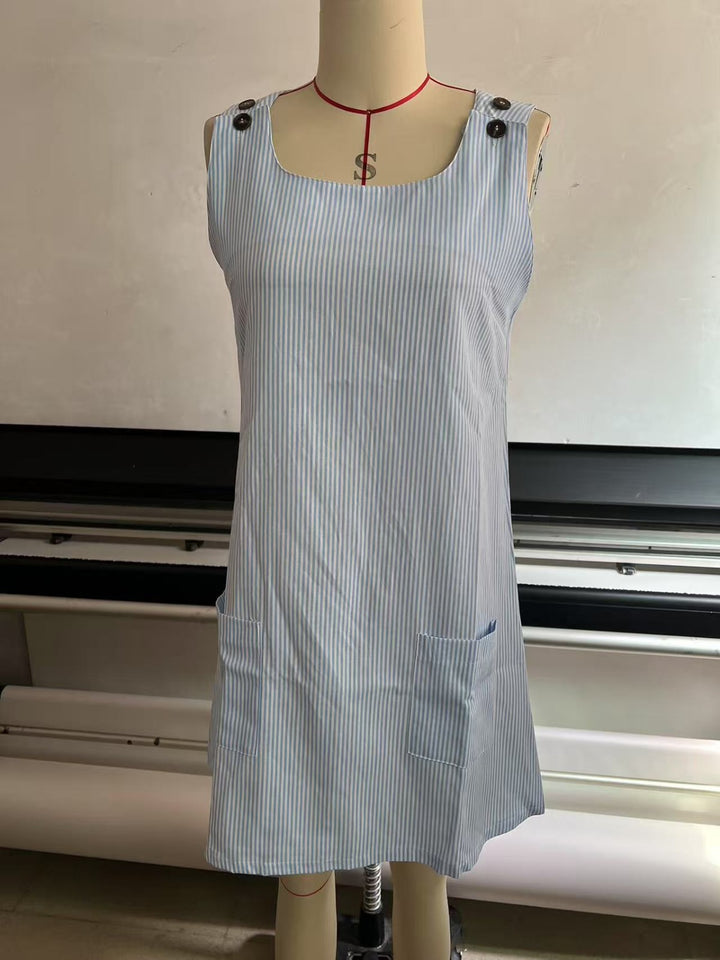 Drune | Gestreiftes Kleid mit Knopfleiste