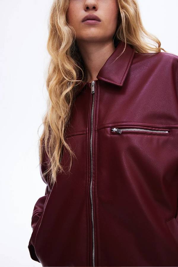 Drune | Revers Langarm Pocket Reißverschluss Lederjacke