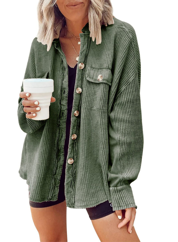 Drune | Damenhemdjacke mit Kragen, langen Ärmeln und trendigem Design