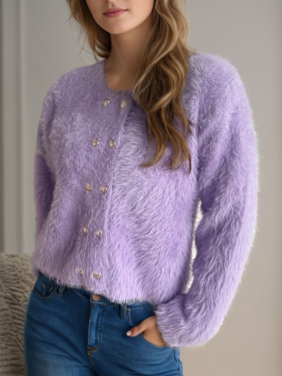 Drune | Pelzstrick-cardigan Weicher Faux Fur Elegantes Design