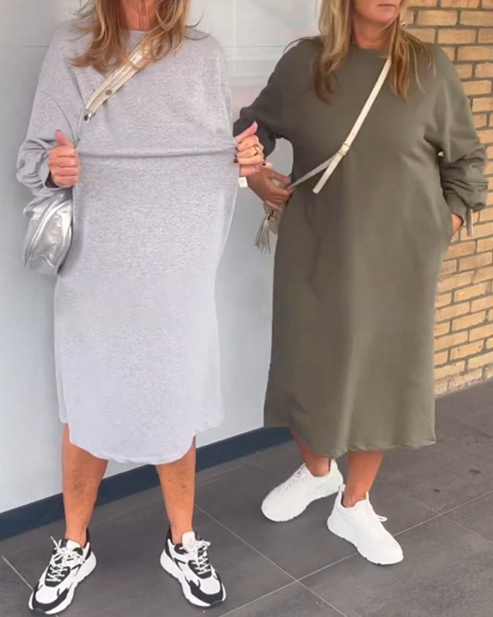 Drune | Kleid mit Rundhalsausschnitt und Taschen