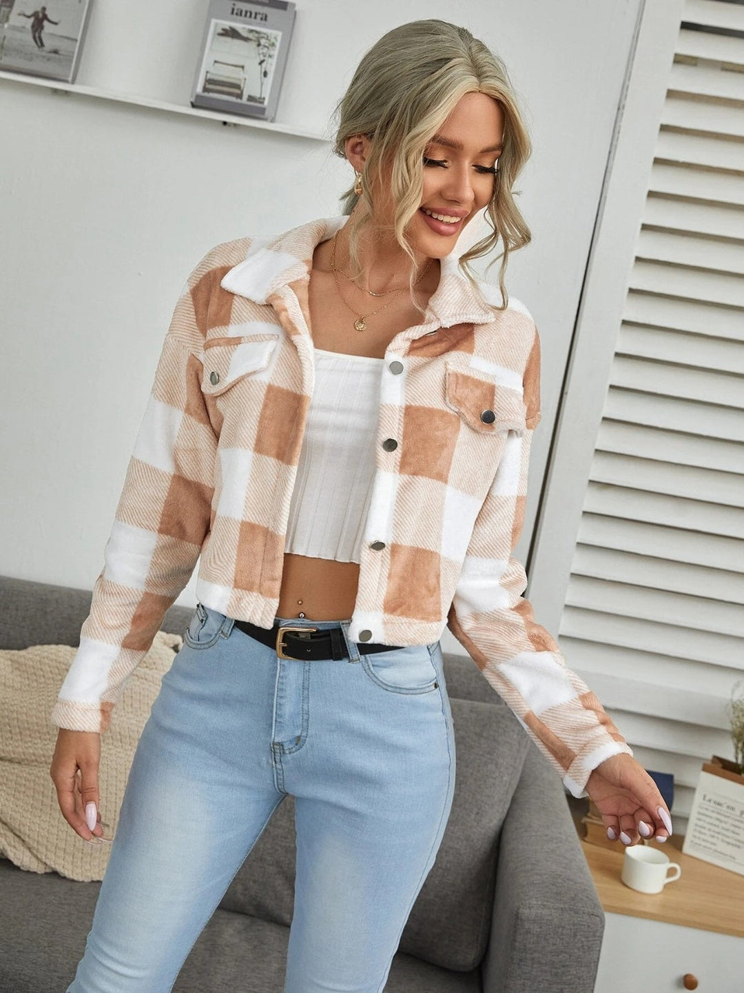 Drune | Karierter Button-Down-Kragenjacke