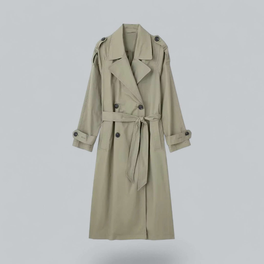 Drune | Eleganter doppelt gefütterter Damen-Trenchcoat mit Gürtel