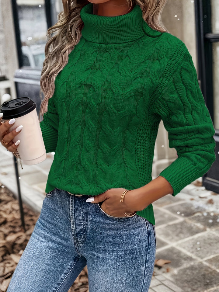 Drune | Kabelstrick Damen Rollkragenpullover