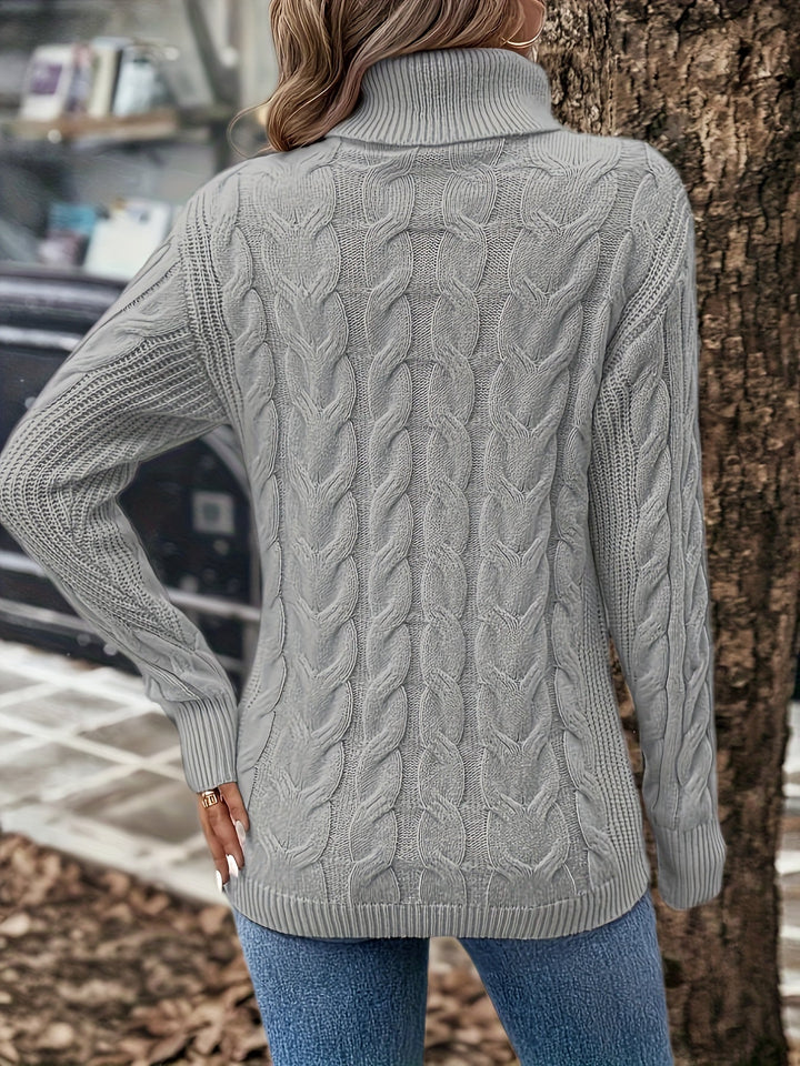 Drune | Kabelstrick Damen Rollkragenpullover