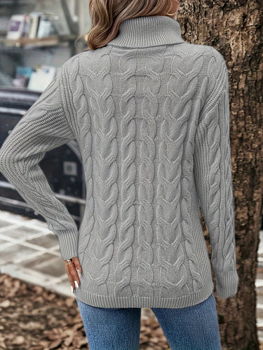 Drune | Kabelstrick Damen Rollkragenpullover