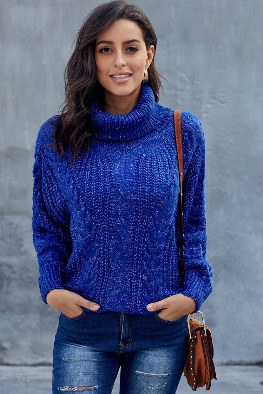 Drune Kabel Rollkragen Warmer Pullover