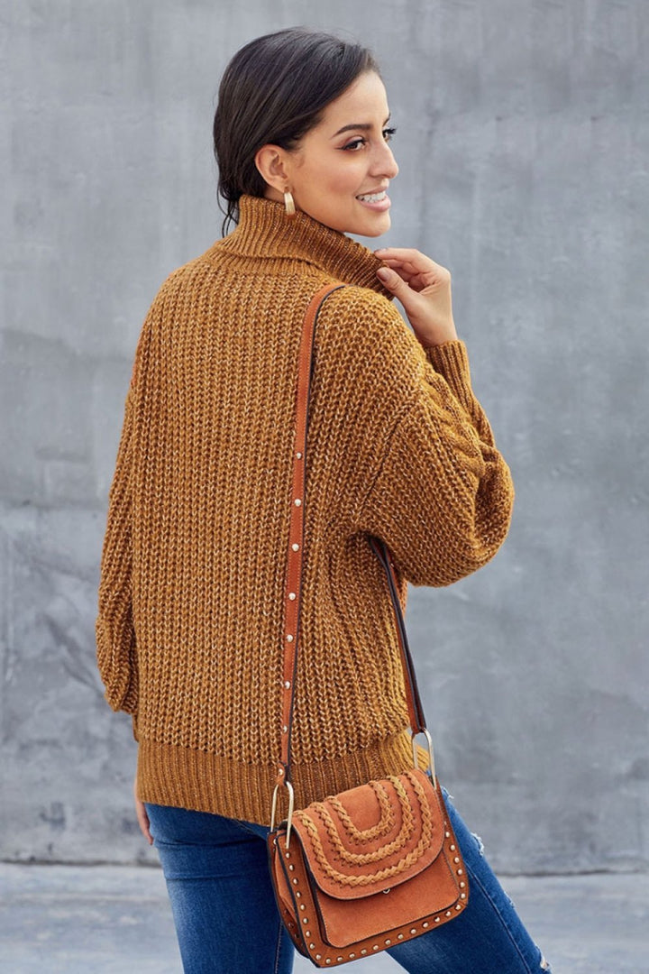 Drune Kabel Rollkragen Warmer Pullover