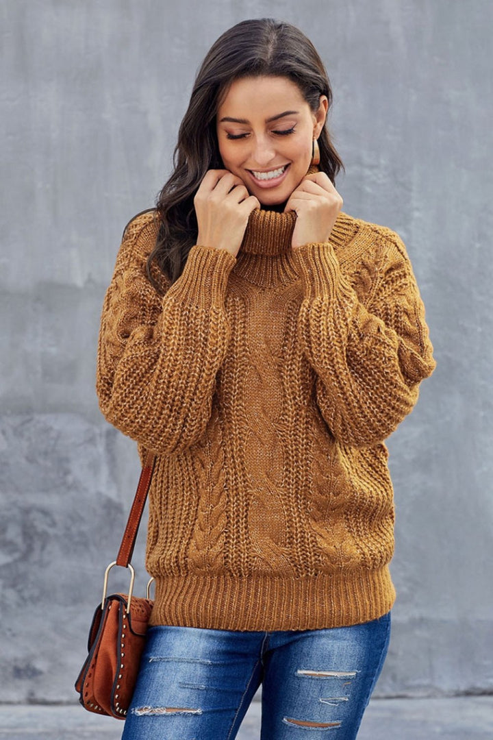 Drune Kabel Rollkragen Warmer Pullover