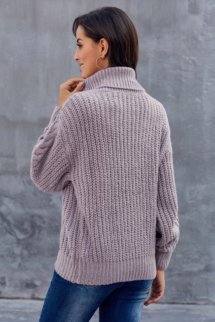 Drune Kabel Rollkragen Warmer Pullover