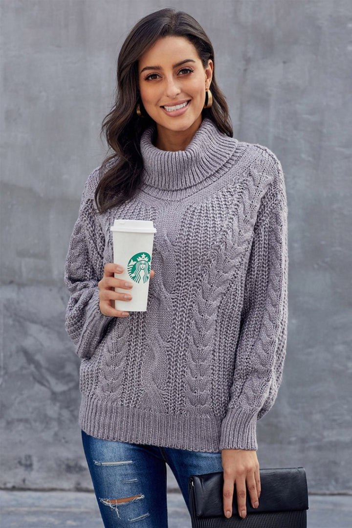 Drune Kabel Rollkragen Warmer Pullover