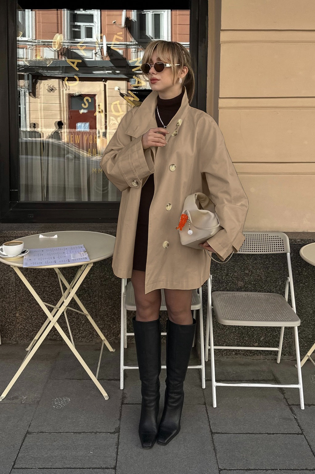 Drune | Weiße Trenchjacke