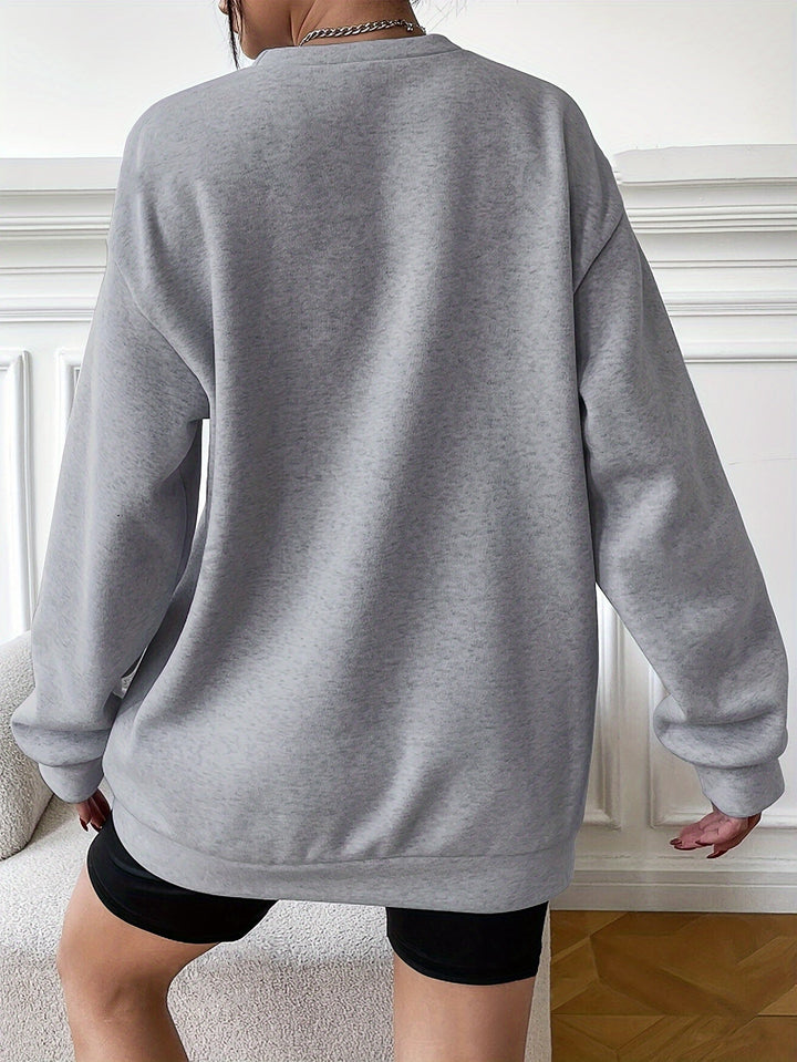 Drune | Sweatshirt mit Gesichtsdruck Baumwolle Künstlerisch und Bequem