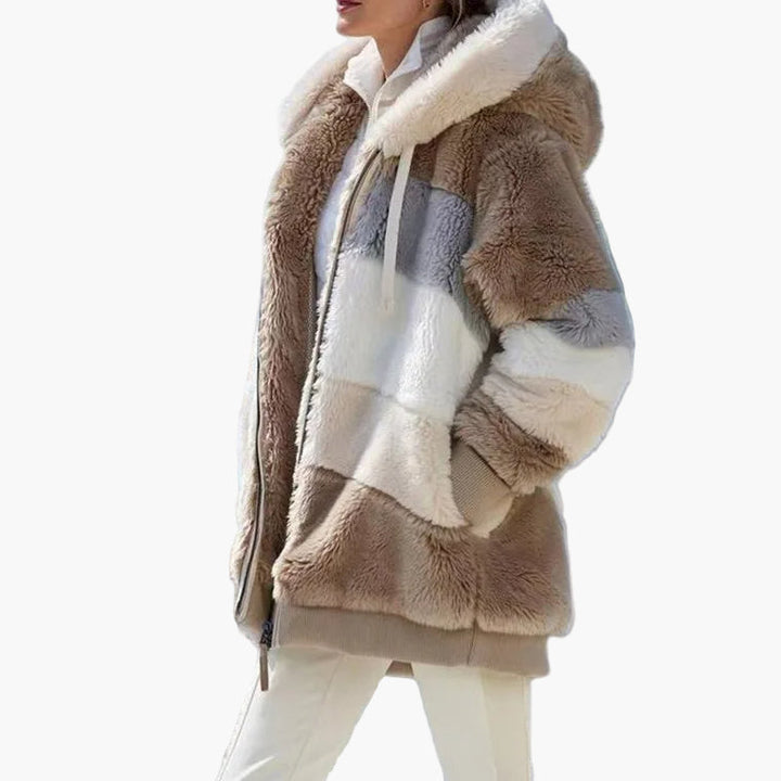 Drune | Winter Kapuzenjacke im Streifen-Design - Modische Freizeitjacke für kalte Tage