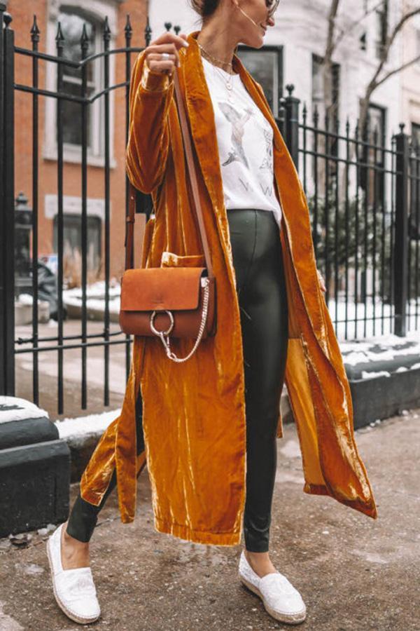 Drune - Stylischer langer Mantel mit Reverskragen und langen Ärmeln für Damen