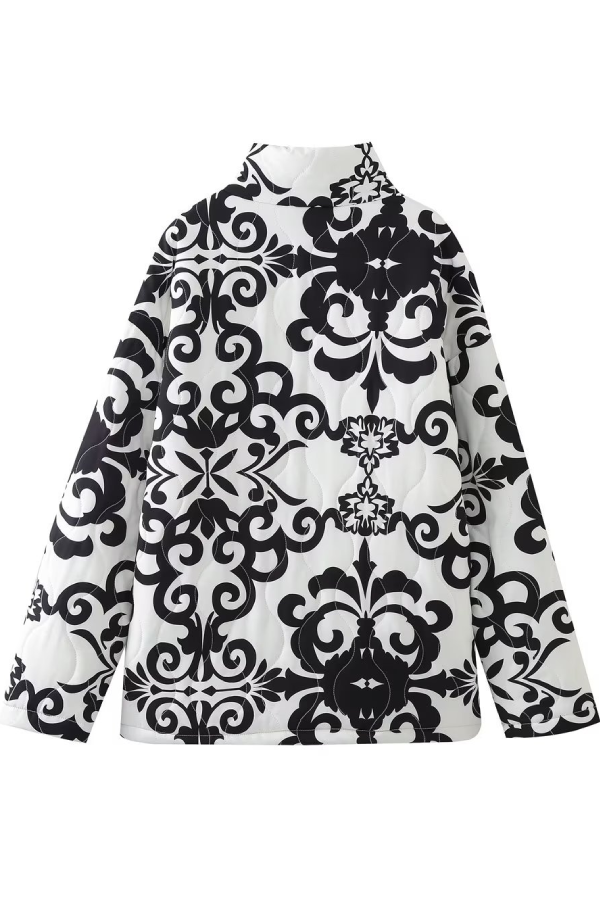 Drune | Stehkragen Bedruckte Casual Baumwolljacke