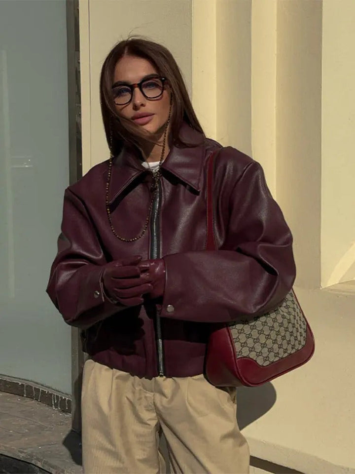 Drune | Lederjacke mit Modernem Design für Frauen