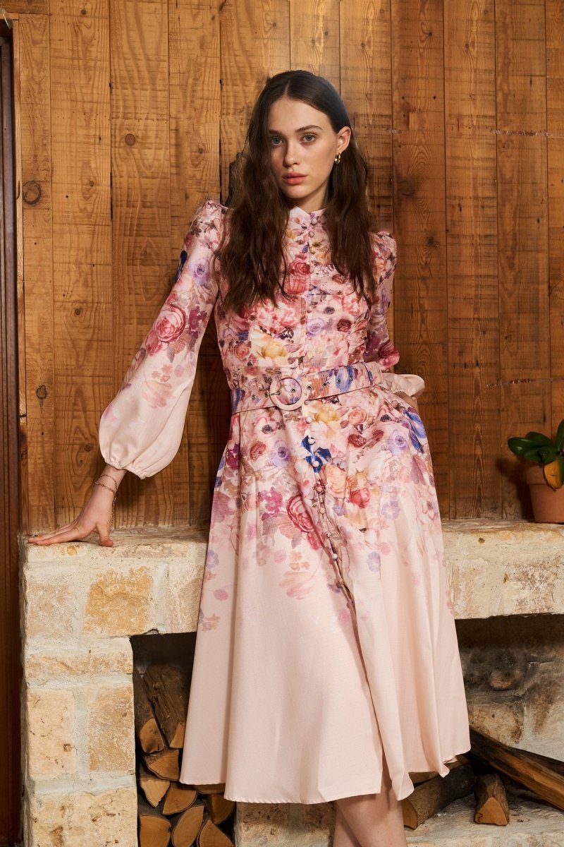 Drune | Midi Hemdkleid Mit Blumendruck