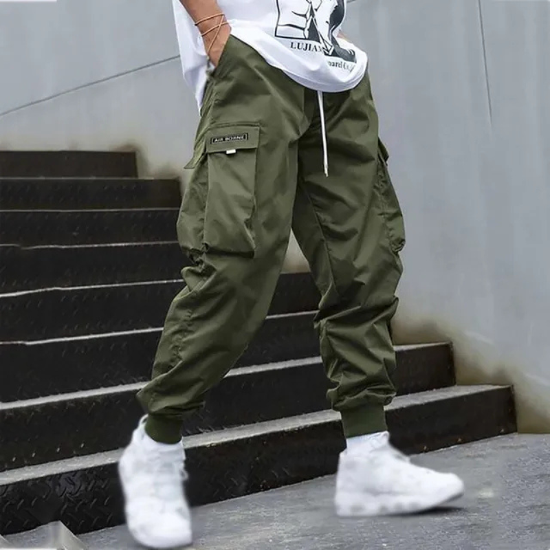 Drune | Herren Schwarze Cargo Hose