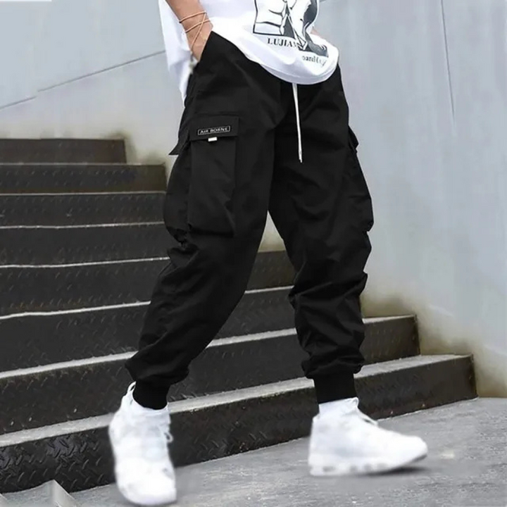 Drune | Herren Schwarze Cargo Hose