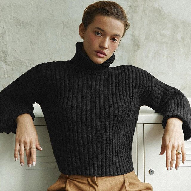 Drune | Damen Klassischer Rollkragenpullover
