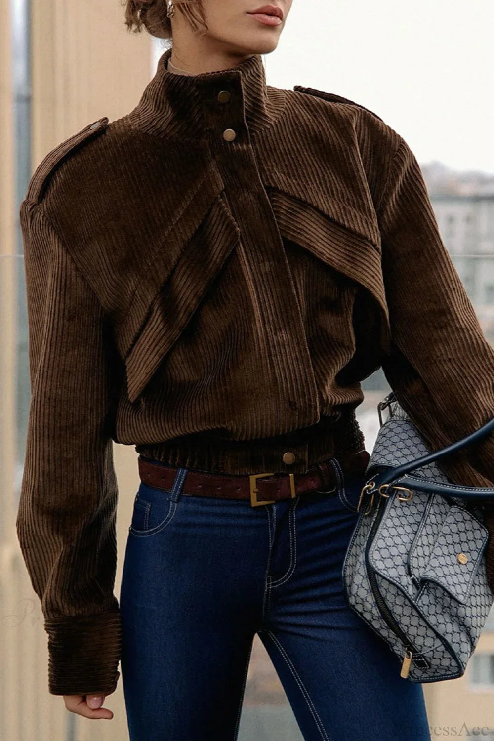 Drune | Braune Cordjacke