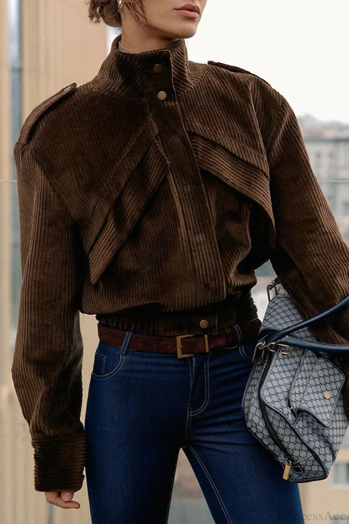 Drune | Braune Cordjacke
