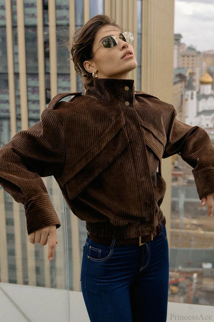 Drune | Braune Cordjacke