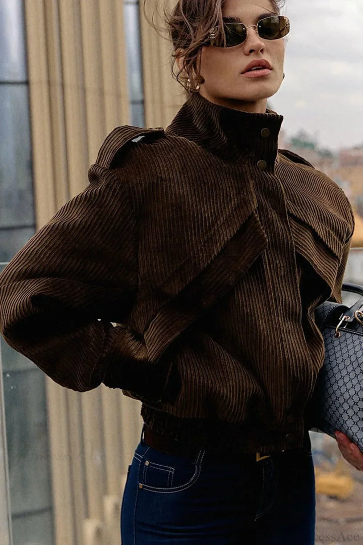 Drune | Braune Cordjacke