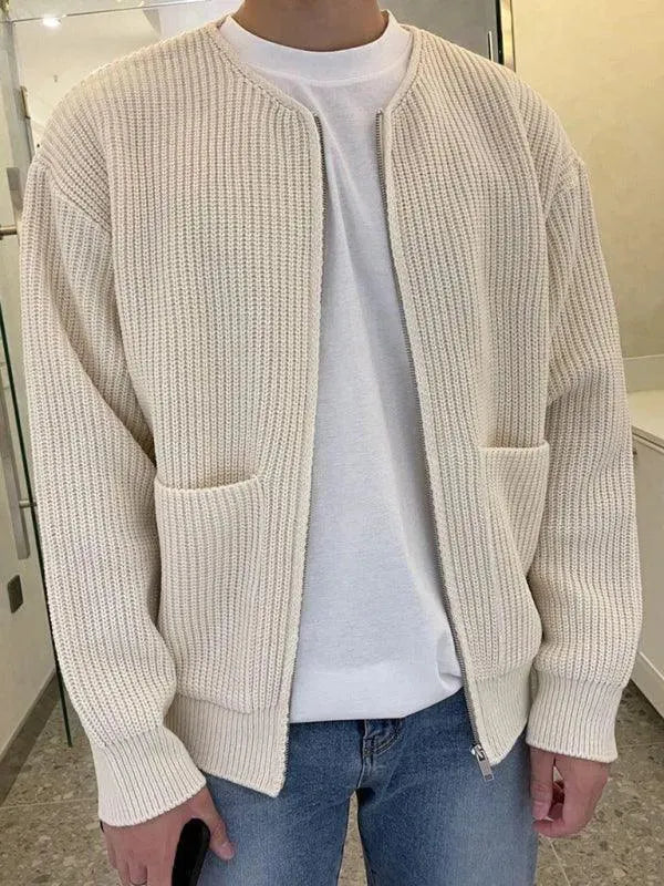 Drune | Faulenzer Stil Herren Strickjacke Pullover