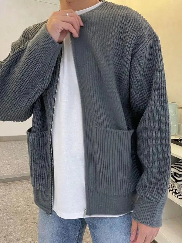 Drune | Faulenzer Stil Herren Strickjacke Pullover