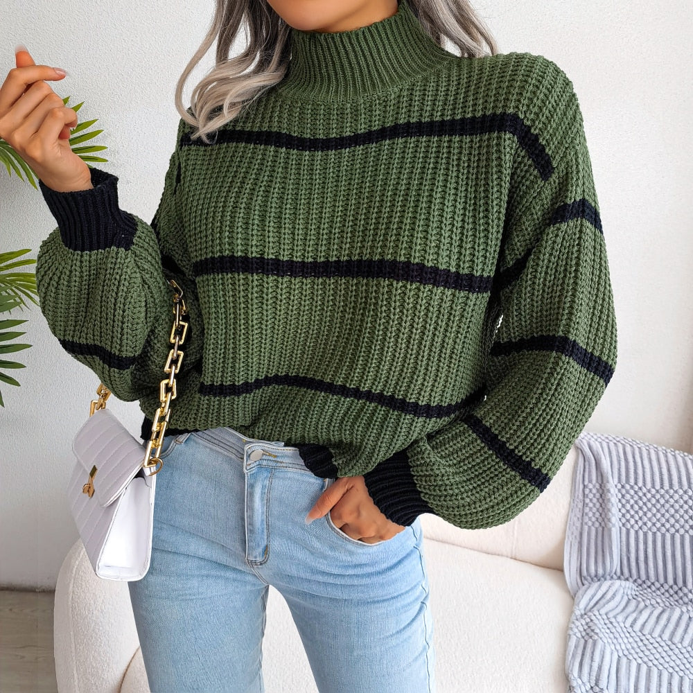 Drune | Lässiger gerippter Rollkragenpullover