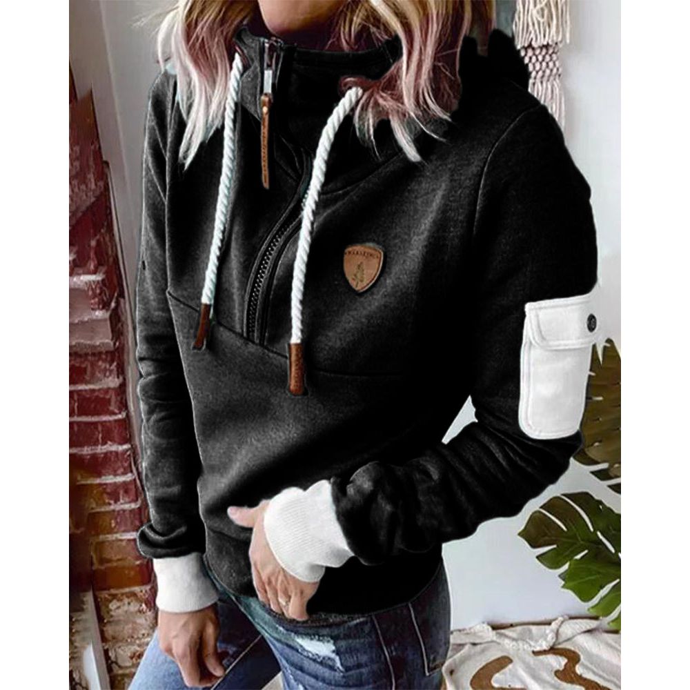 Drune | Freizeit Einfarbiger Hoodie