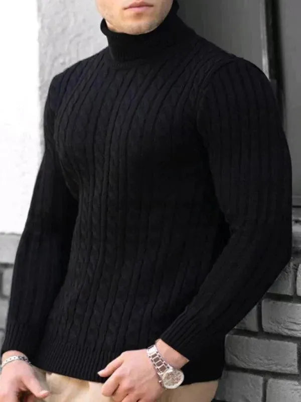 Drune | Enger Stretch Herren Pullover mit Rollkragen